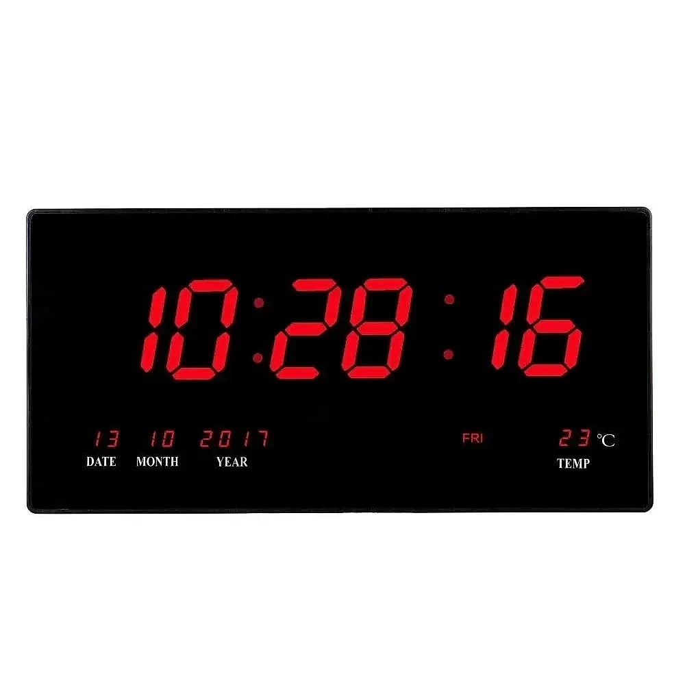 Digital LED Calendar Clock with Red Display and Alarm