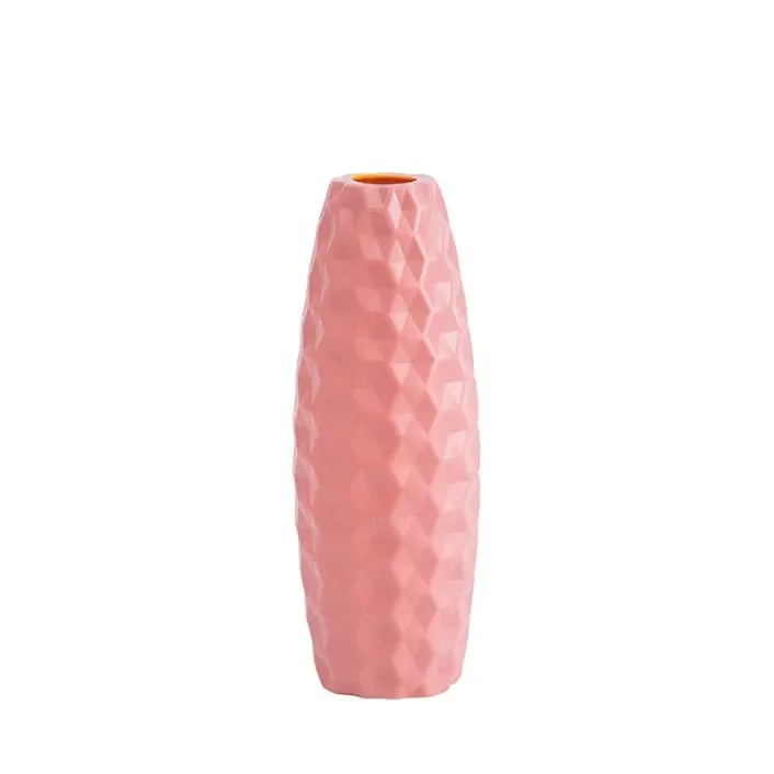 Plastic Flower Vase For Home Decoration - Pink - 1 Pack