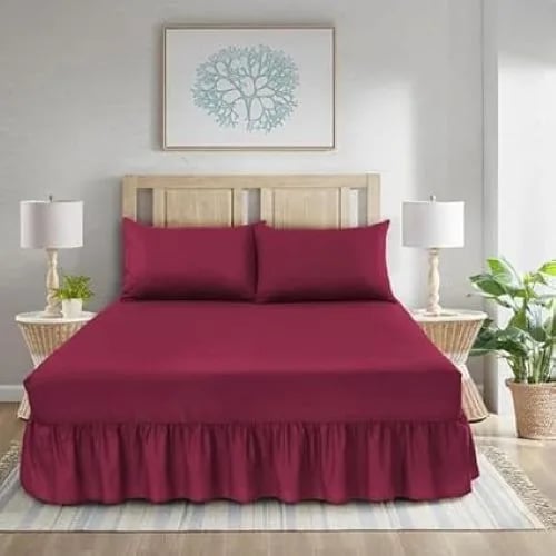 Frilled Valance Fitted Sheet Set King