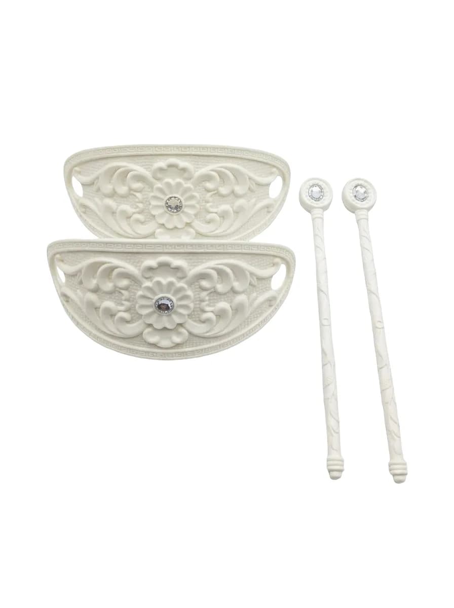 White Curtain Swag holder– Pack of 2 Drape Accessories