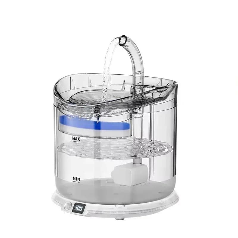 Automatic Pet Water Fountain, Transparent with Faucet Flow