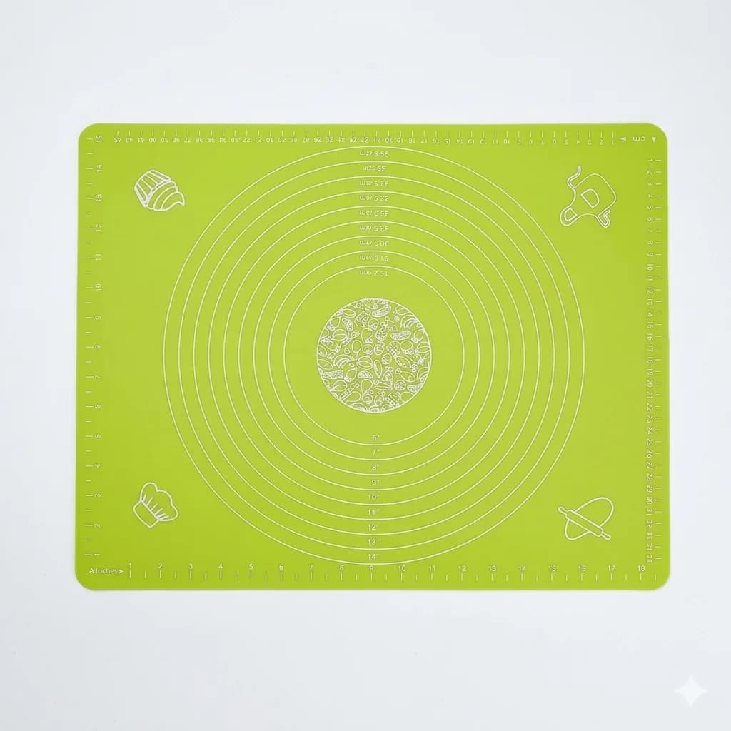 Silicone Baking Mat with Measurements – Light Green Non-Stick Surface