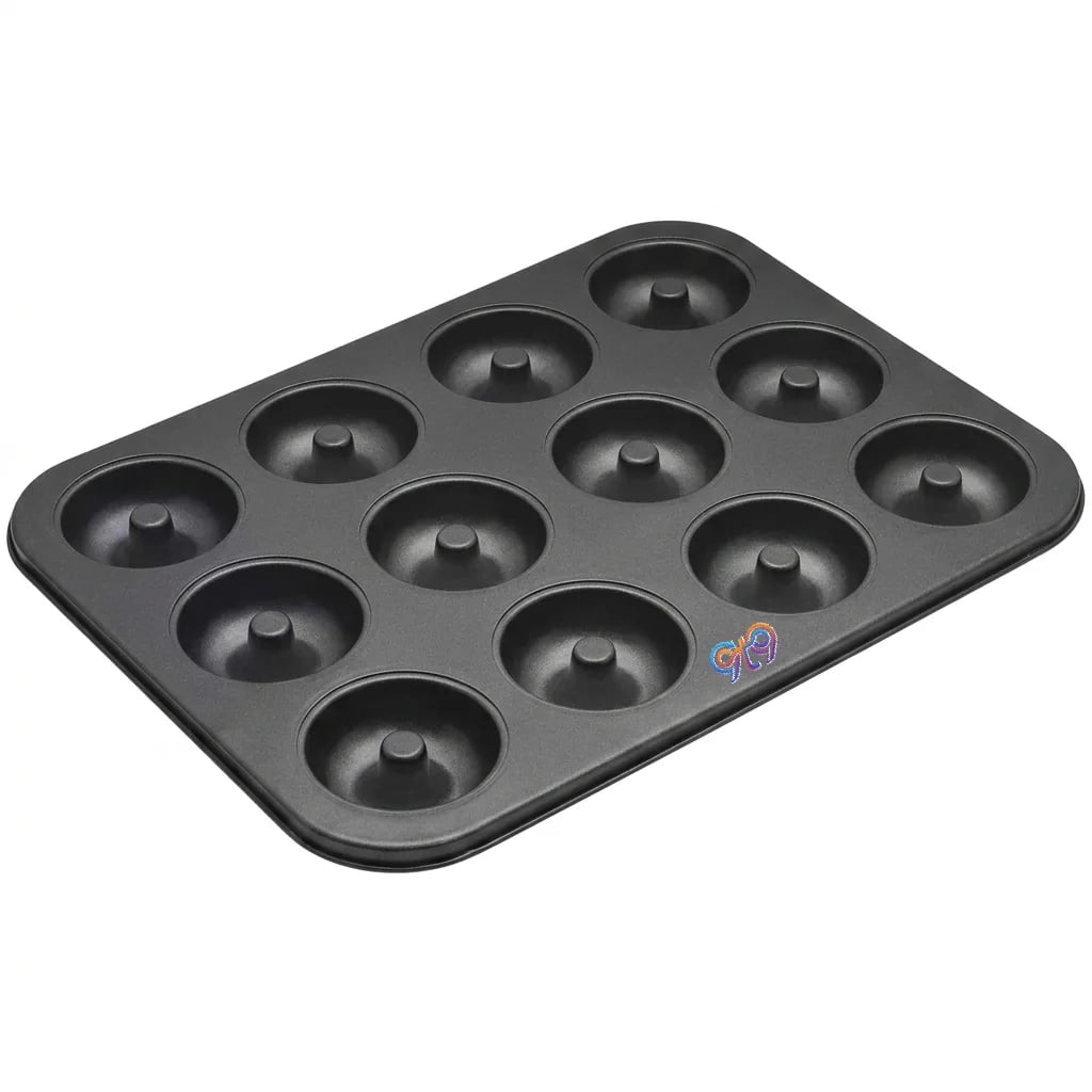 9t9-12-Cavity Non-Stick Donut Baking Pan, Carbon Steel