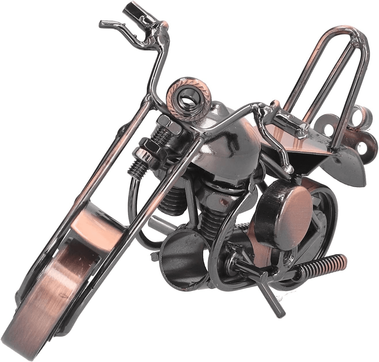 Simulation Iron Metal Motorcycle Figurine Collectible Art Sculpture.