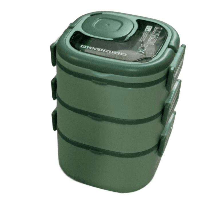 Portable 3 Layer Lunch Box with Fork