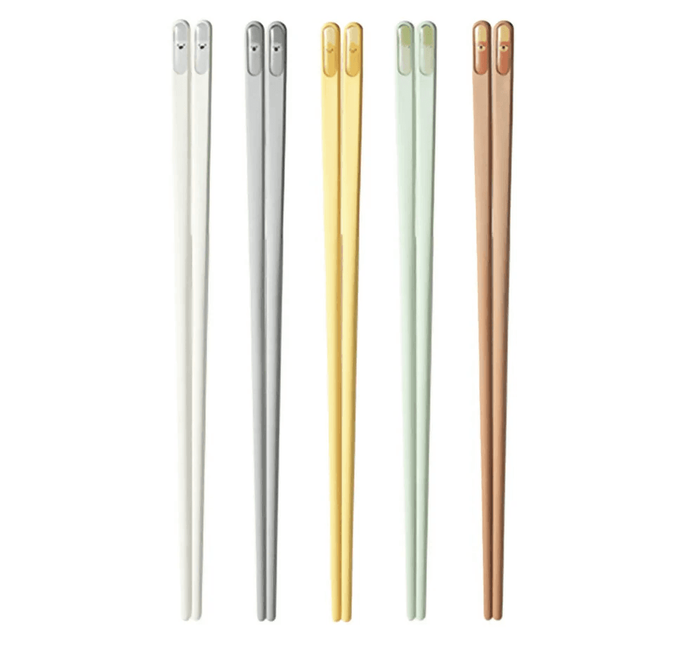 Ecoco Anti slip alloy chopsticks-cartoon style 5 pairs