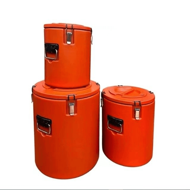 Stainless Steel 3 Piece Insulated Thermal Food Warmer Barrel Storage Box Set