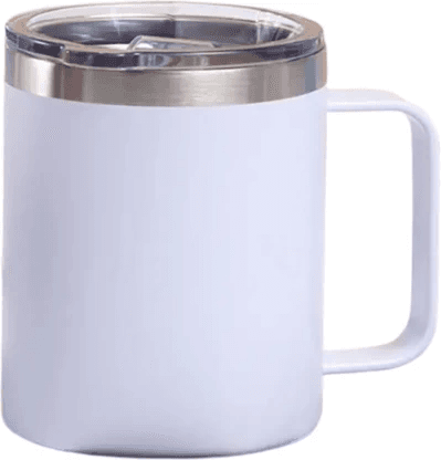 450ML Stainless Steel Insulated Double Wall Travel Mug Flask Coffee Mug - White