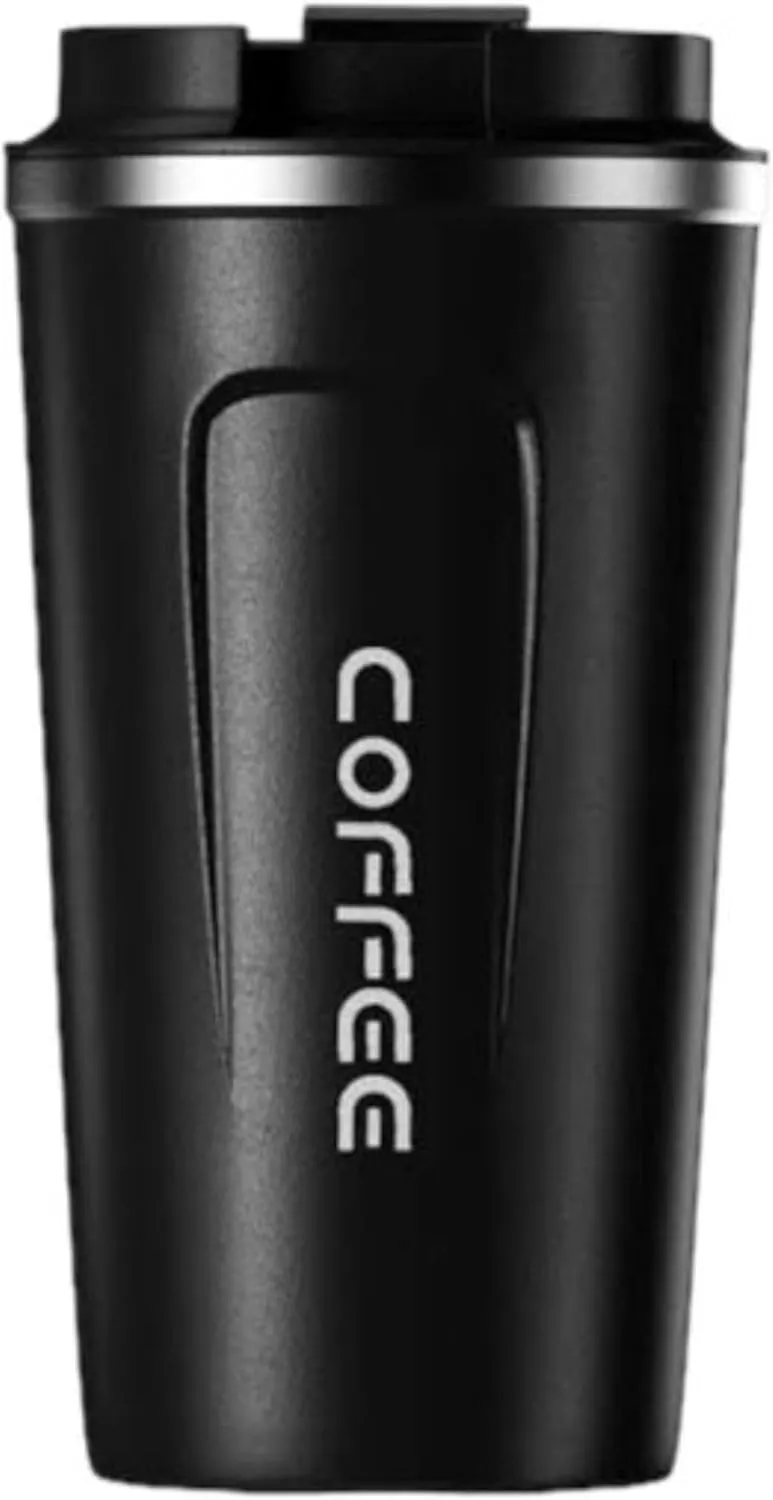 Stainless Steel Coffee Thermos Mug Portable Car Vacuum Flasks - Black