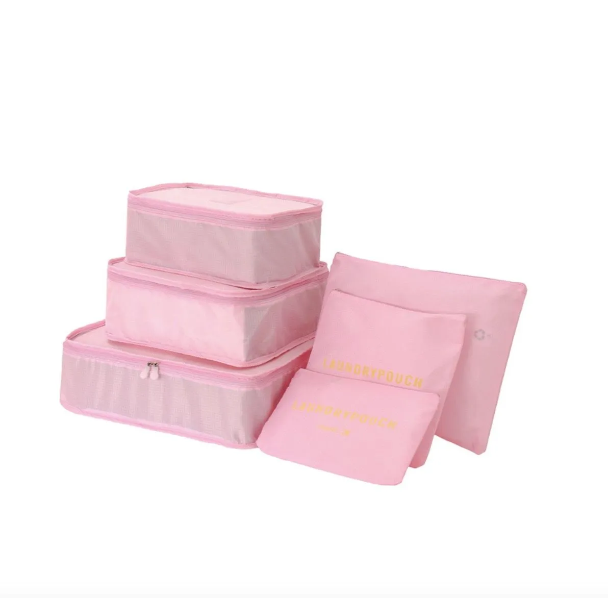 Luggage Packing Organizer Travel Organizer with Double Zipper - Pink