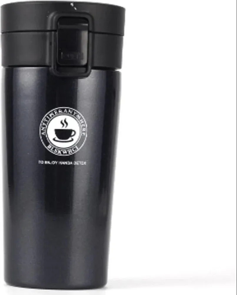 380ml Vacuum Travel Flask Coffee Mug -hb - Black
