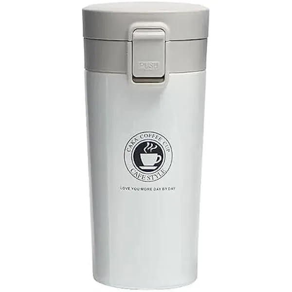 380ml Vacuum Travel Flask Coffee Mug -hb - White
