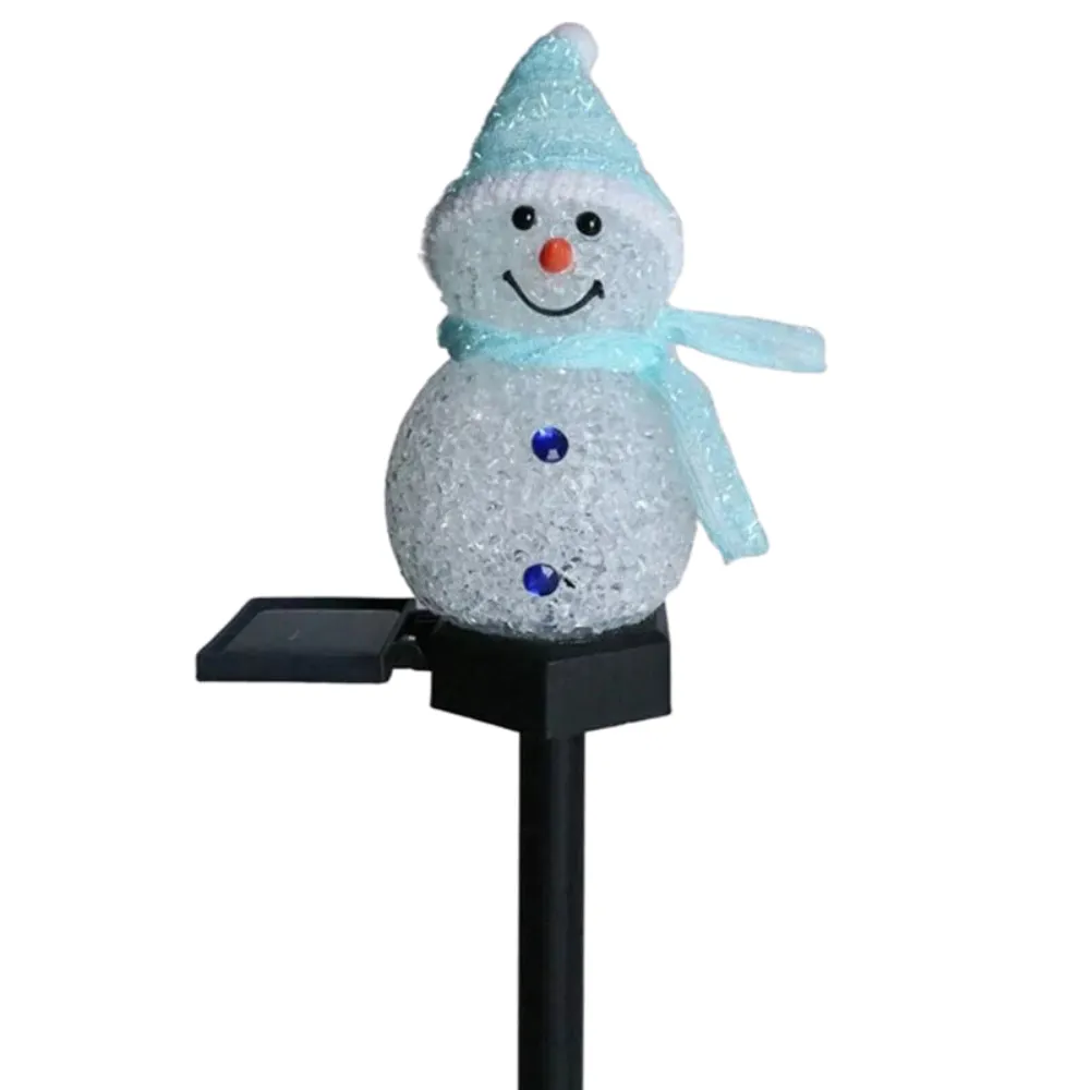 Snowman Landscape Solar Light-Blue