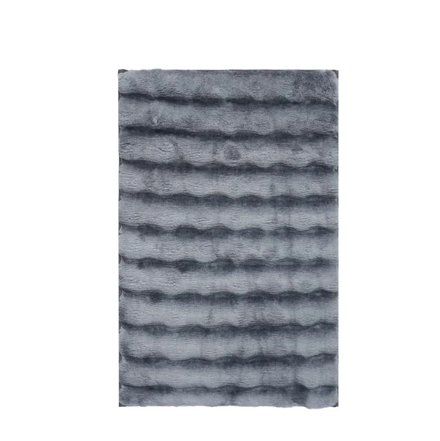 Grey, Bubble Textured Plush Mat for Living Room, Soft Floor Carpet - 46cm x76cm