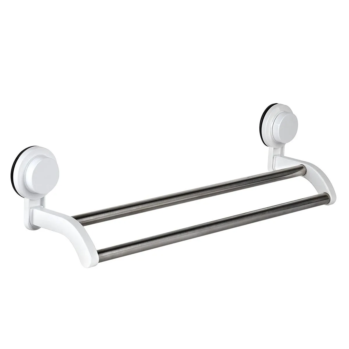 double rail towel holder rack with suction cups white