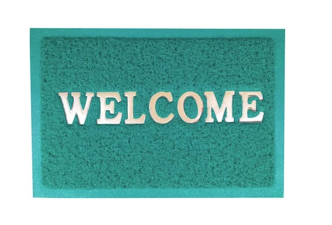 Green Welcome Door Mat