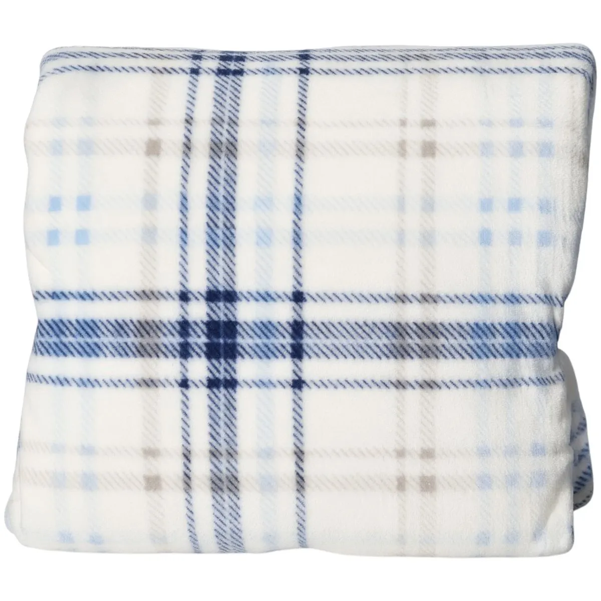 KING PLUSH BLANKET 270 WHITE AND BLUE