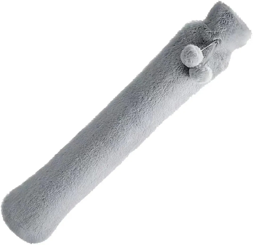 2 Litre Elongated Rubber Water-Filled Hot Water Bottle - Grey