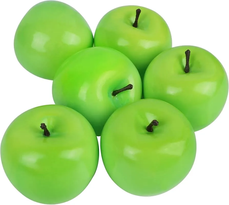 Artificial Apples - Set of 6 - Green