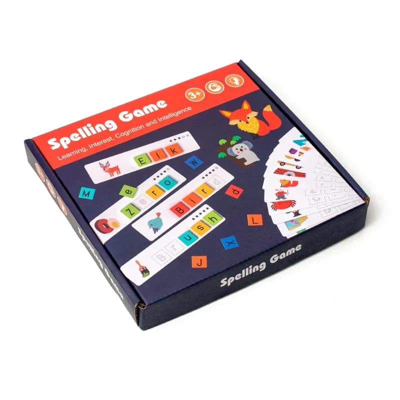 Educational Children Learning English Letter Matching Game Wooden Spelling Words Toy