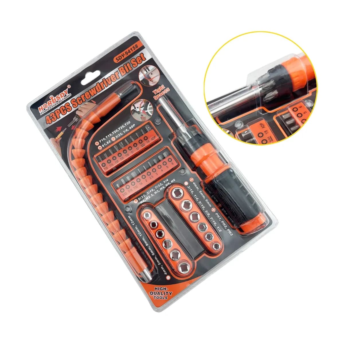 43-Piece Screwdriver Bit Set with Flexible Extension