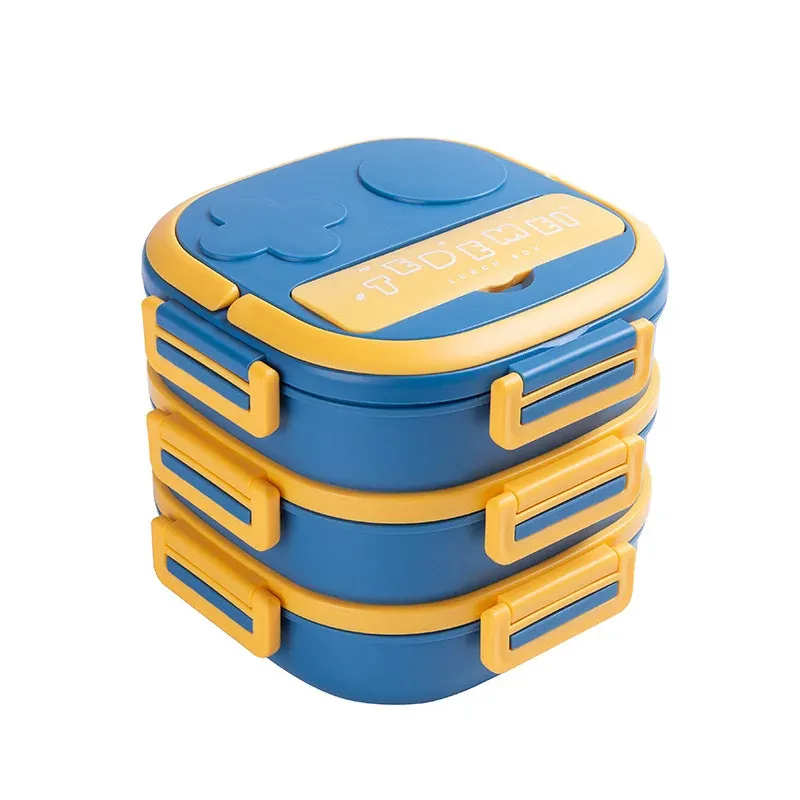 Stainless Steel Insulated square Lunch Box sealed Students Children Compartments Cutlery Portable