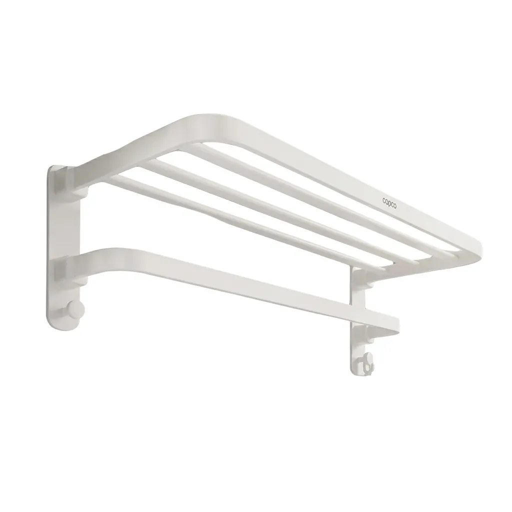 Wall-Mounted Towel Rack with Double-Layer Shelf (40cm)