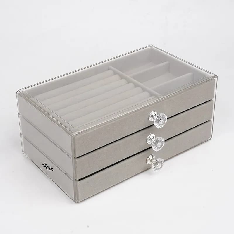 Multi Functional Jewelry Storage Box-Grey