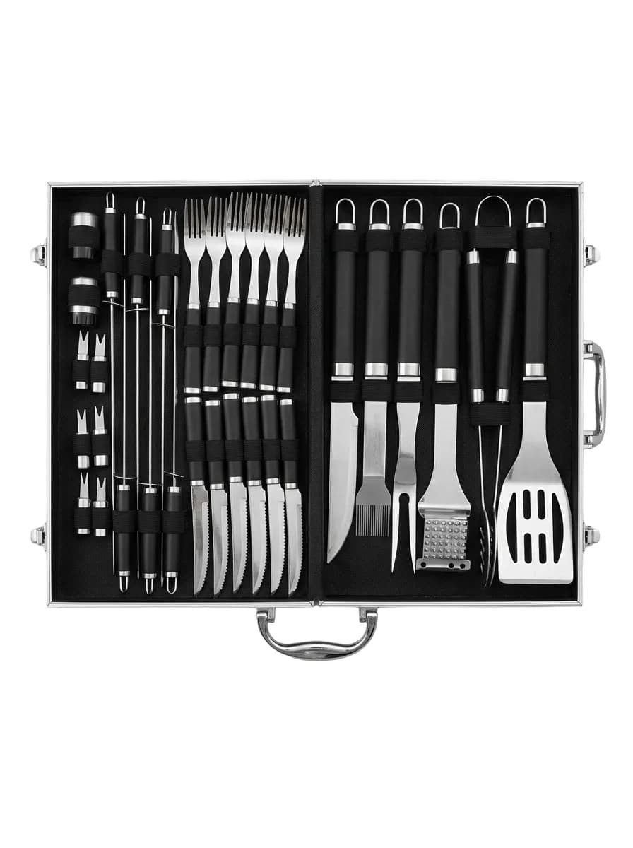 33 Piece BBQ Set – Stainless Steel Grilling Tools