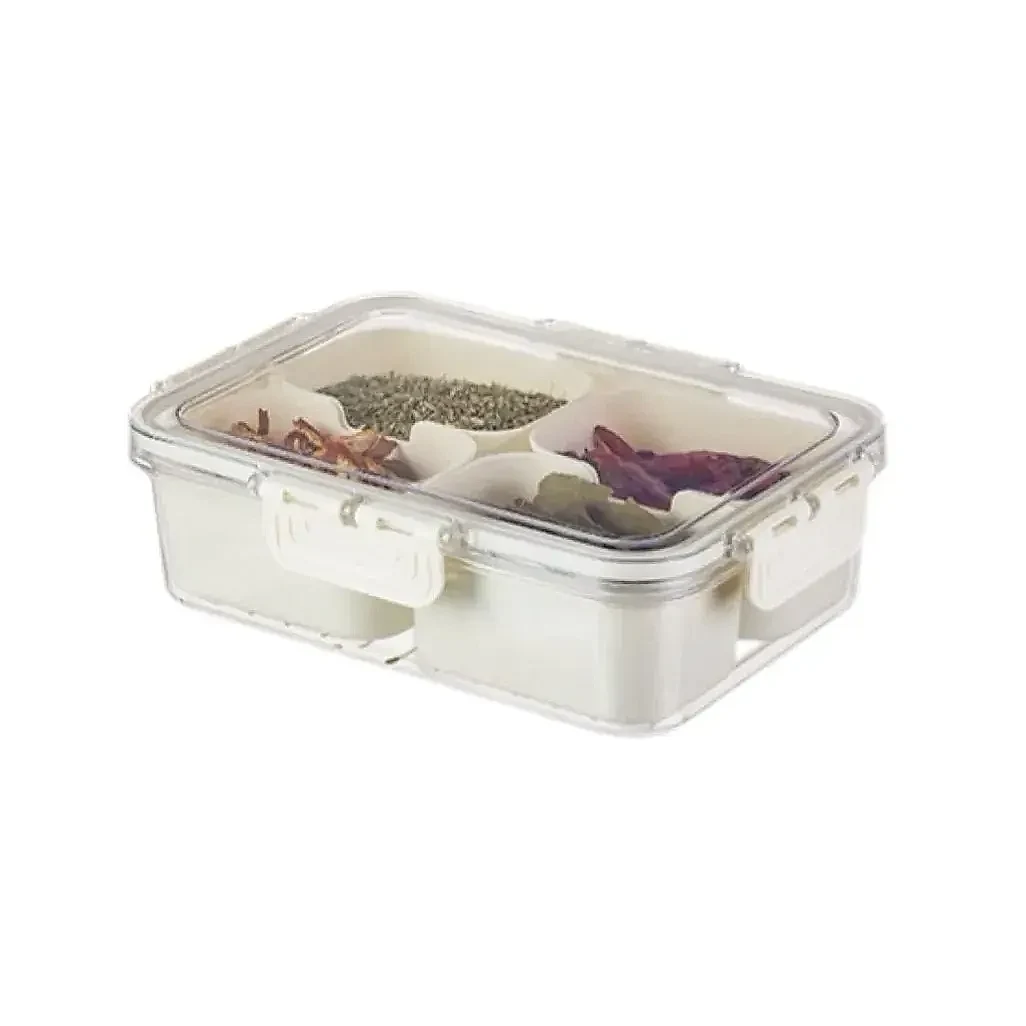 Transparent Spice Box with 4 Compartments