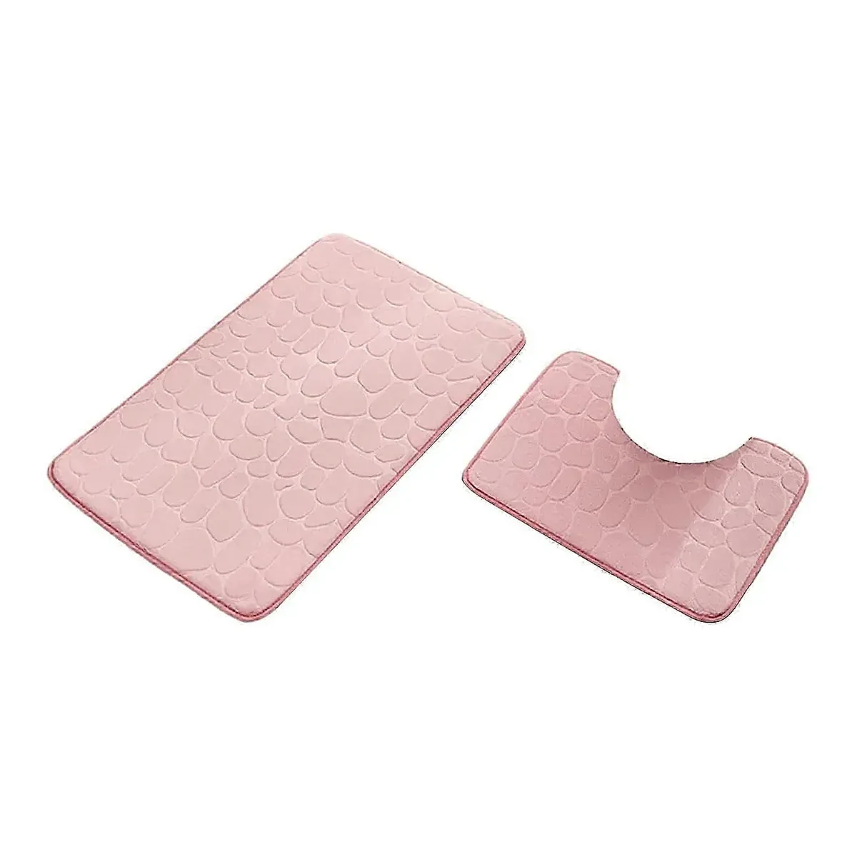 Pink Stone Pattern Bath Mat Set