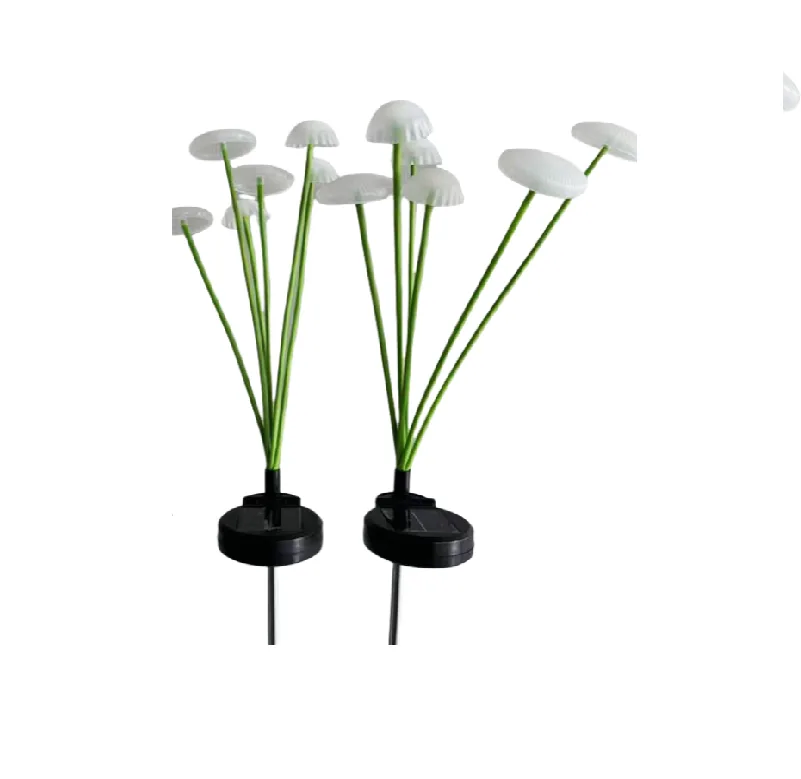 Solar Mushroom Garden Stake Lights Warm White LED 2 Pack-D309