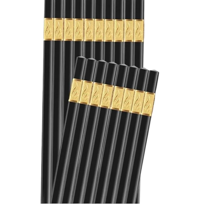 Anti Bacterial Alloy Chopsticks 5 Pairs Set