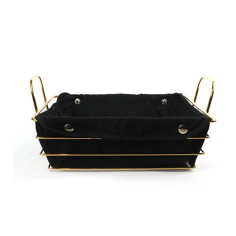 Bread Storage Basket With Linen Cloth and Handles for Kitchen - Rectangle