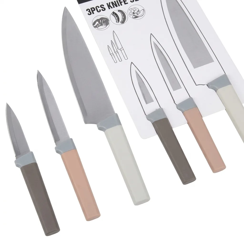 3-Piece Kitchen Knife Set with Stainless Steel Blades