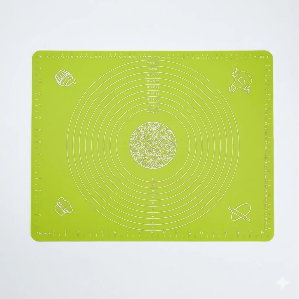Silicone Baking Mat with Measurements – Light Green Non-Stick Surface